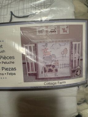 Cottage Farm Nursery Crib Bedding Set - Pastel Pink/White